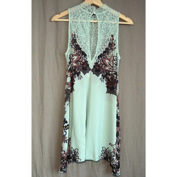 Intimately Free People Marsha Lace Slip Dress Turquoise Blue Floral Flowing XS - Picture 13 of 16